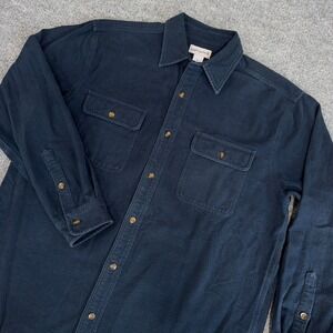 Carhartt Chamois Shirt Men Large Blue Cotton Button Up Outdoor Gorpcore Workwear